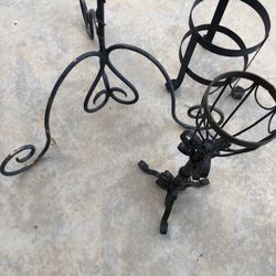 3pc Wrought iron candle holders