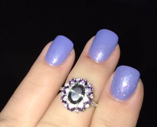Size 7 mystic topaz in silver ring