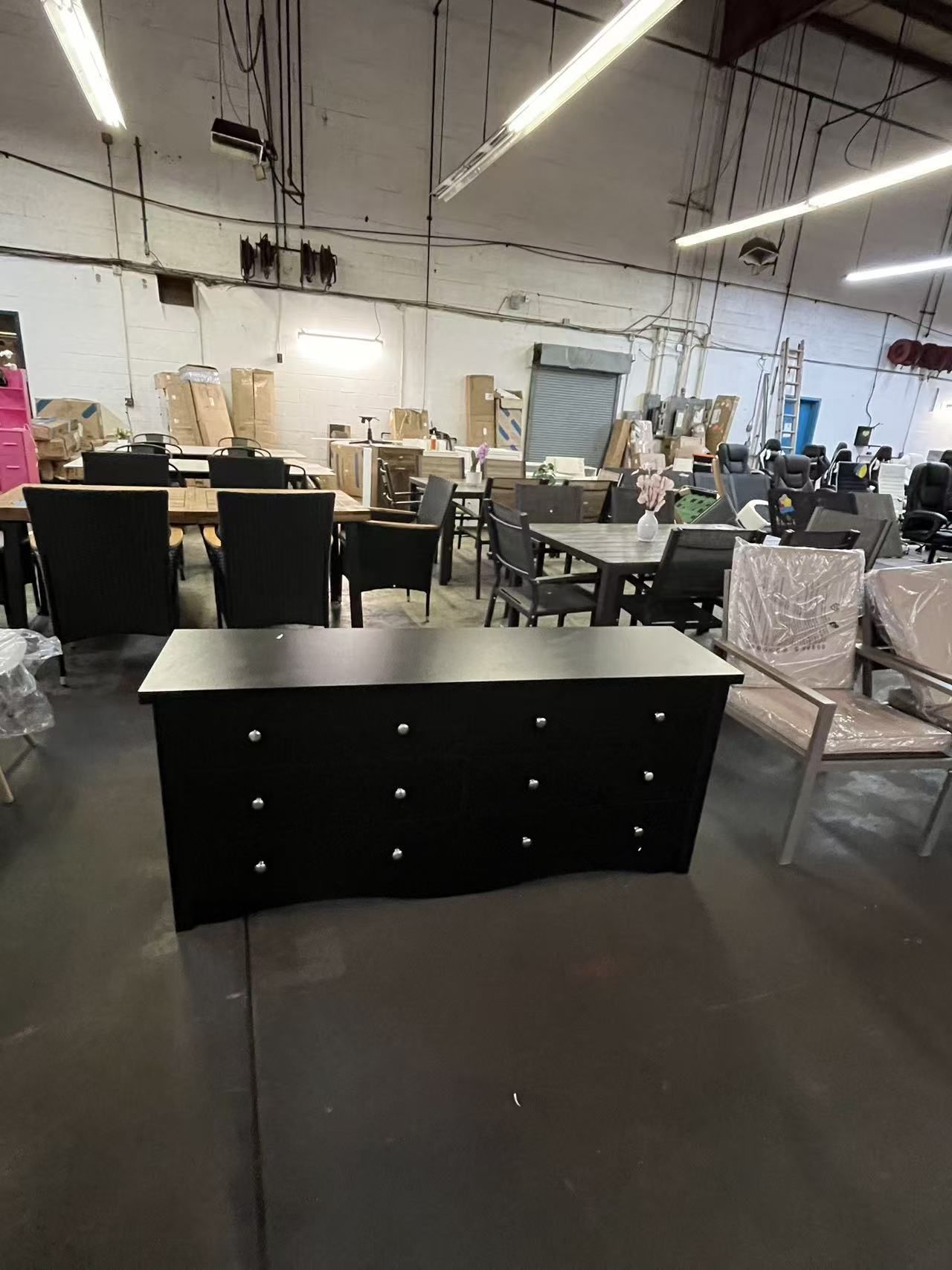 6 Drawer Dresser for Bedroom, Wood Dresser Wide Storage Organizer for Living Room Hallway Closets (Dark Black)  💥brand new in box💥 🔥$150🔥  Warehou