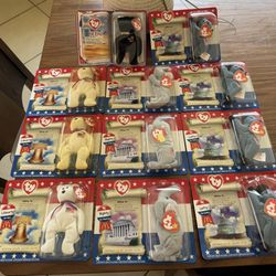 McDonalds Ty 1996 Teenie Beanie Babies AMERICAN TRIO, Complete Set, Unopened