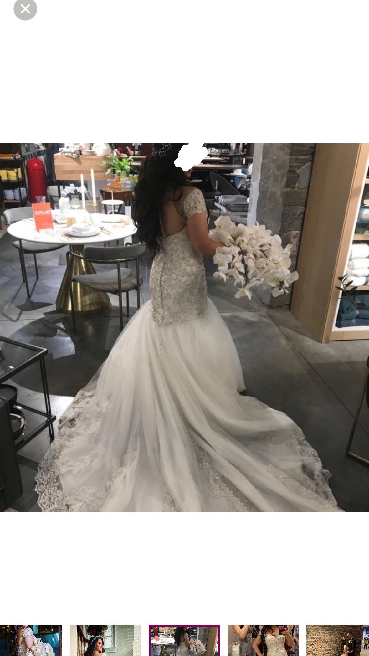 Beaded Wedding Dress With Nude Mesh