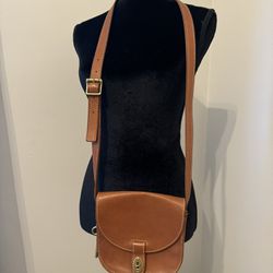 Fossil Mini Austin Leather Turn Lock Saddle Flap Crossbody Bag