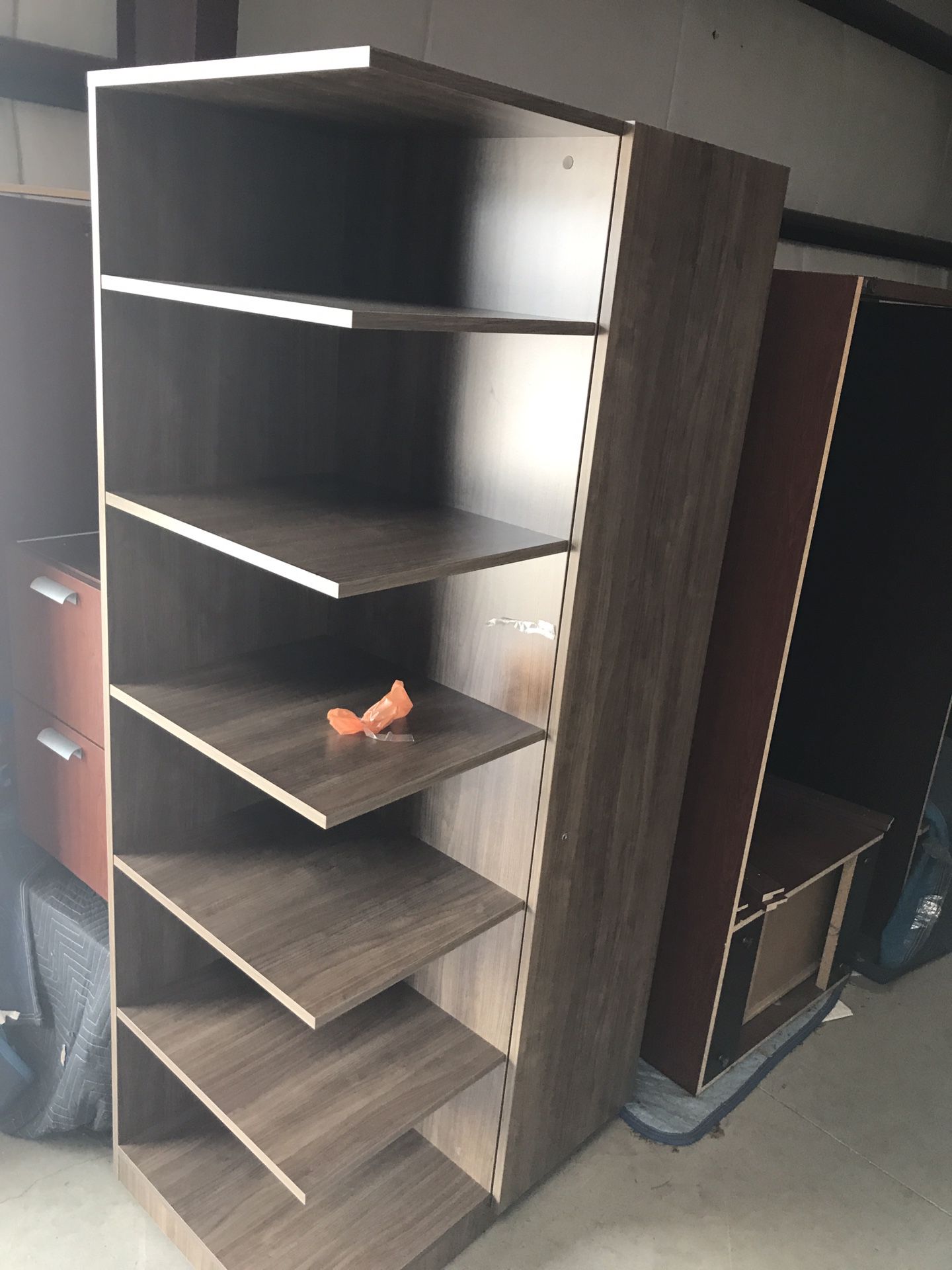 Shelf and Locking Cabinet w/ matching small shelf