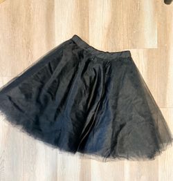 Black Tulle A-Line Skirt