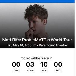 Matt Rife, May 10th, 9:30 PM, 2 Tickets 