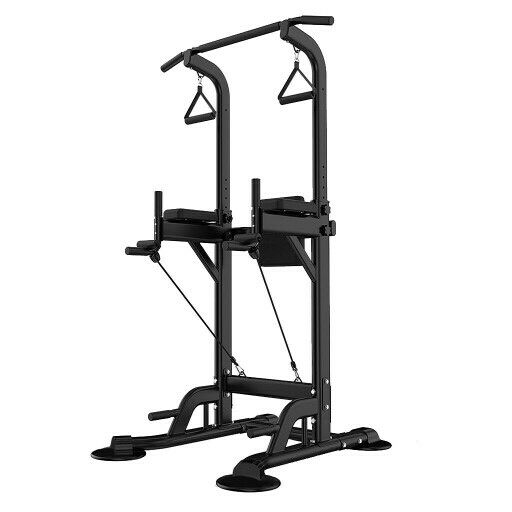Adjustable Power Tower Pull Up Bar Dip Station Indoor Home Gym Fitness