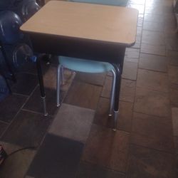 School desk and chair