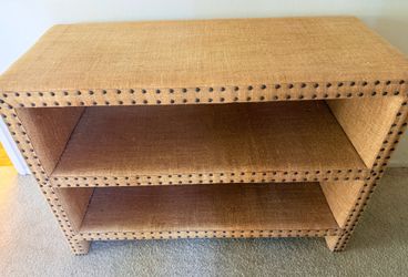 Jute/Burlap W/Black Studs Bookshelf