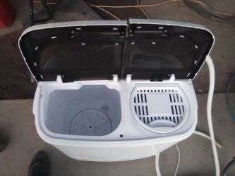 Dual cylinder washer dryer combo