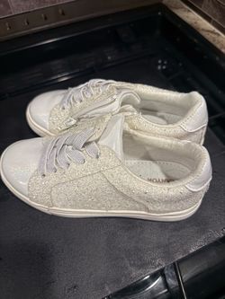 Harper Canyon Girls Silver Glitter Sneakers, Size 13