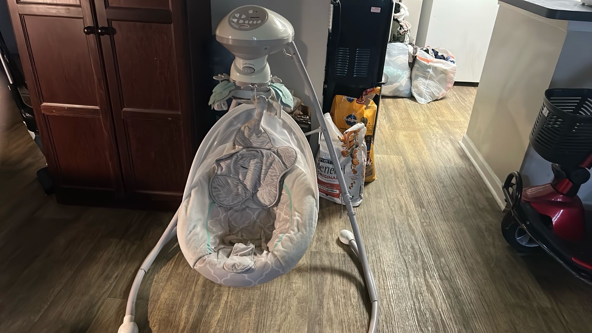 Baby Clothes, Car Seat With Two Base , And Baby Swing