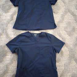 Scrub Tops  (Navy Blue) L