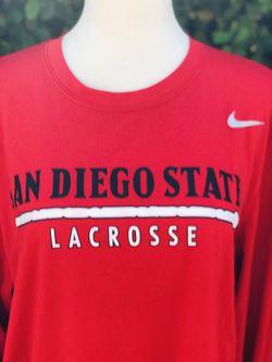 Authentic Team Worn, San Diego State Lacrosse, Long Sleeve, Nike Dri-Fit Shirt, Very Good Condition, Women’s Size Small