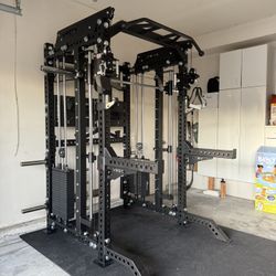PRO SERIES Ultimate 3-1 Half Rack Functional Trainer w/Smith Machine Bar | 400lb Stack | Gym Equipment | Fitness | Commercial | Squat Rack 