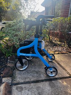 Nitro Sprint Rollator Walker Blue lightweight folding NEW