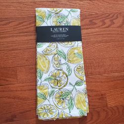 Lauren Ralph Lauren Summer Lemons Kitchen Towels Cotton Yellow/Green Set Of 2