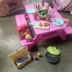 Our Generation Doll Picnic Table & Accessories