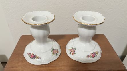 Vintage porcelain candlestick holder