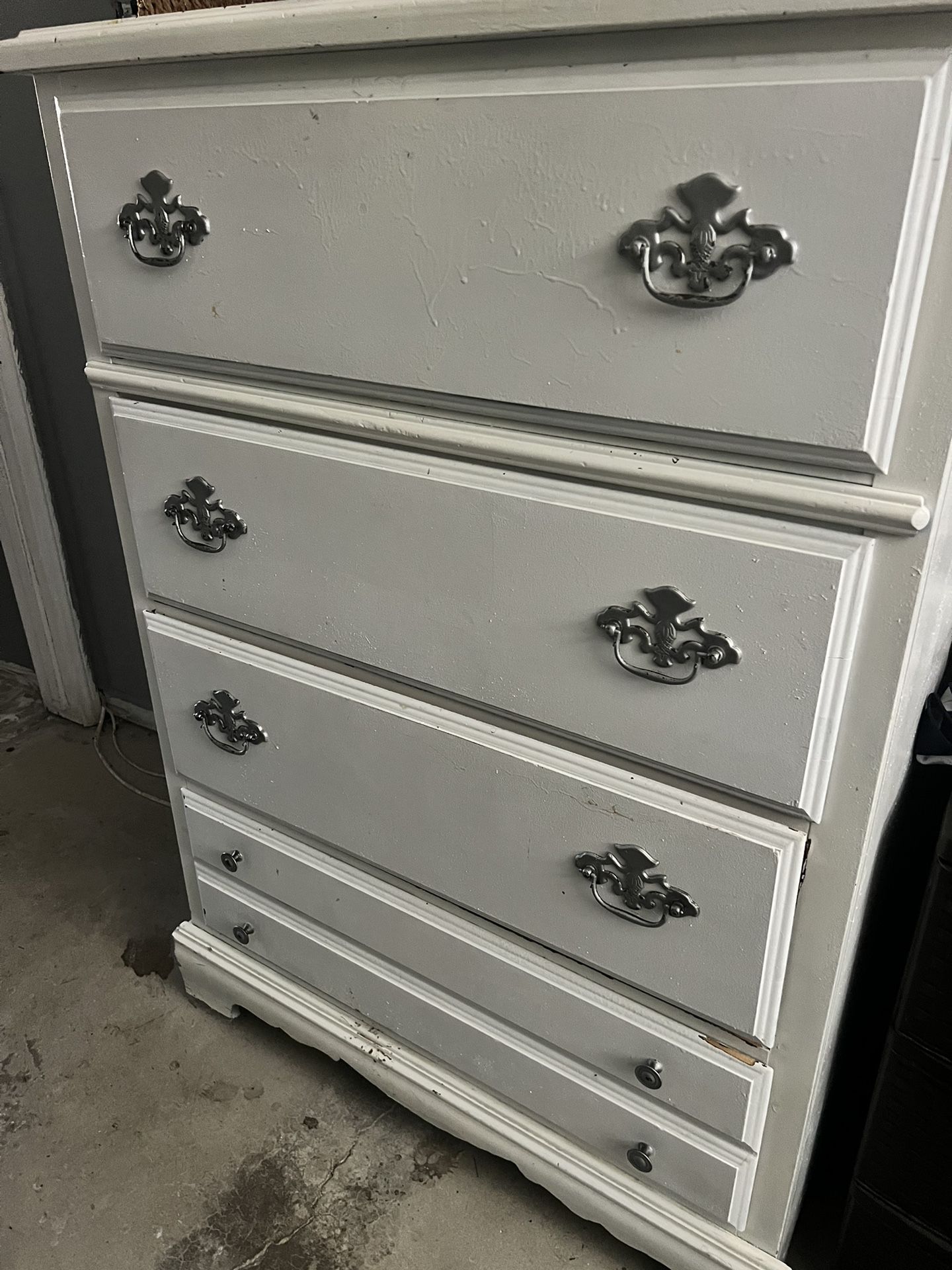 Solid Wood heavy white dresser 