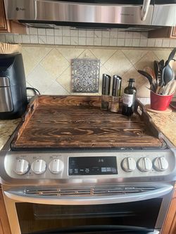 Rustic Wood Stove Top Cover Tray