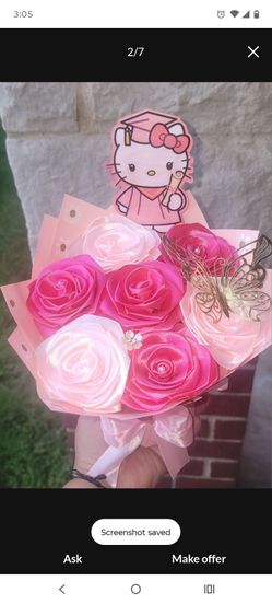 Flores de liston muy bonito para graduación 🎓 mándeme mensaje si tiene preguntas aga su pedido ahora