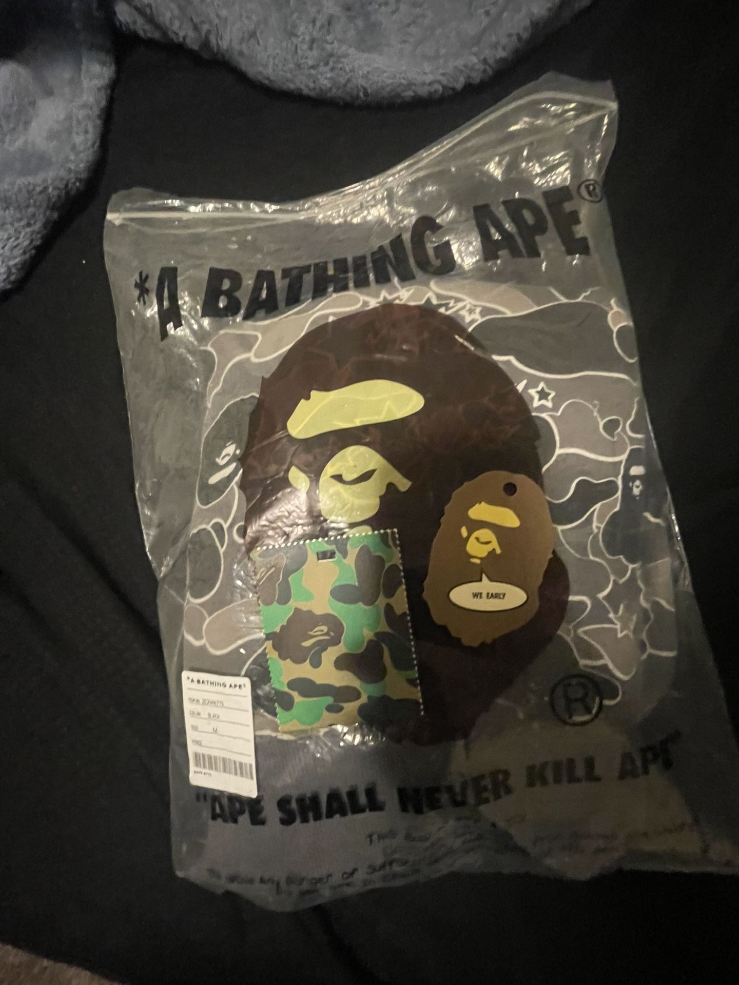 bape hoodie  grey medium 