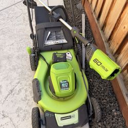 Green Work 60v Lawnmower And Weed Eater