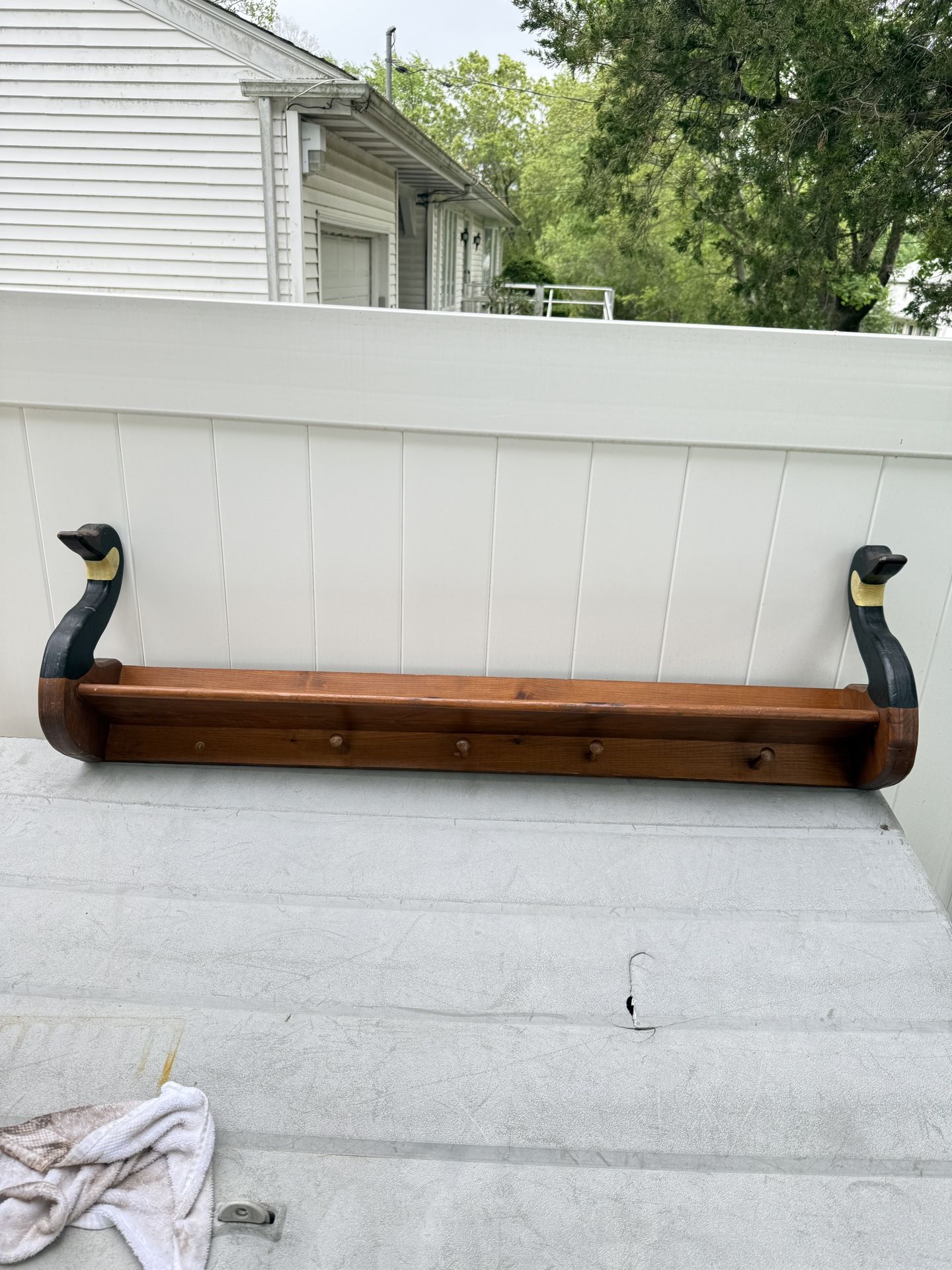 51” Vintage Wall Mounted Coat Rack With Shelf