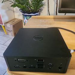 Docking Station ( Device to connect two or three monitors ).
Dell K16A Thunderbolt Dock USB Type-C
HDMI, DisplayPort. Thunderbolt & VGA. 
Nothing wron