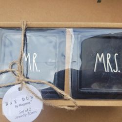 Brand New RAE DUNN MR. & MRS. Ring Boxes