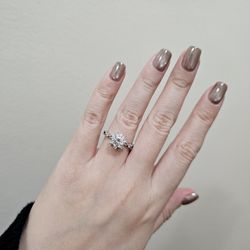 Size 7 Moissanite Wedding Ring Silver 925