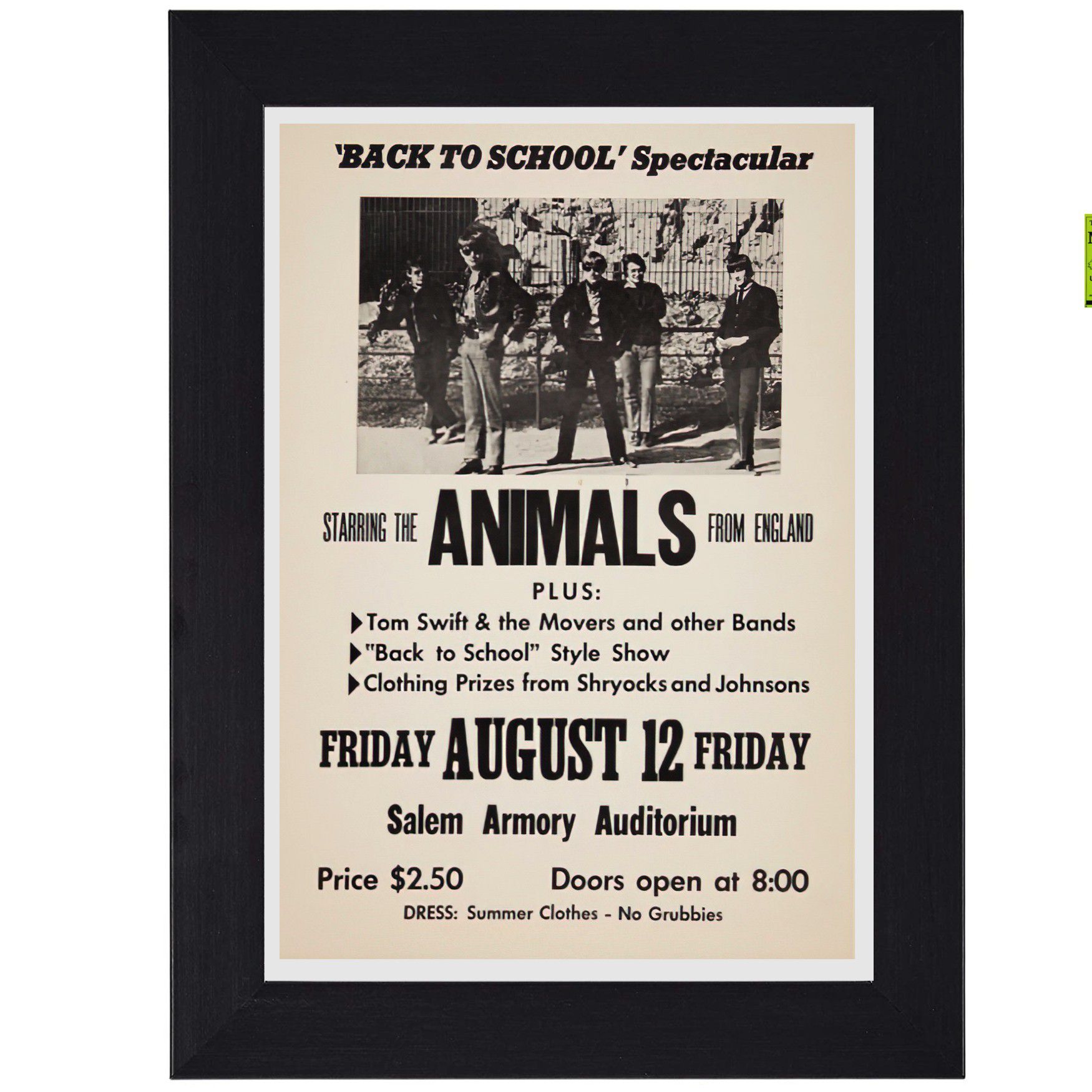 The Animals Eric Burdon England 60s 70s Classic Rock print mini concert poster flyer music