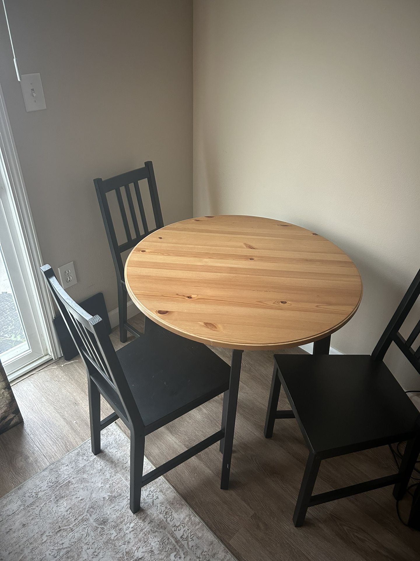 Solid Wood Dining Table With Chairs 