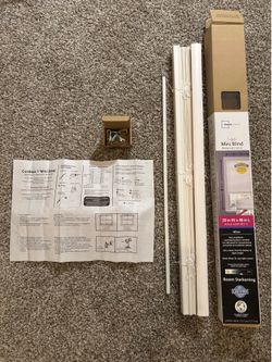 New Mainstays 1-inch Cordless Mini Blind - 29" W x 48" L (White)