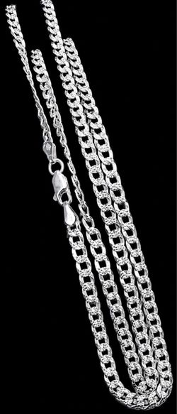 ✨ Solid .925 Sterling Silver Diamond Cut Chain – 24 Inches ✨