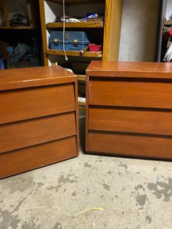 Two mid century nightstands end table