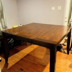 Dining Table+4 Chairs + Bench- Real Wood  36*54_-> 54* 54