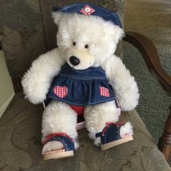 BUILD A BEAR.    DRESSED RED WHITE AND. BLUE