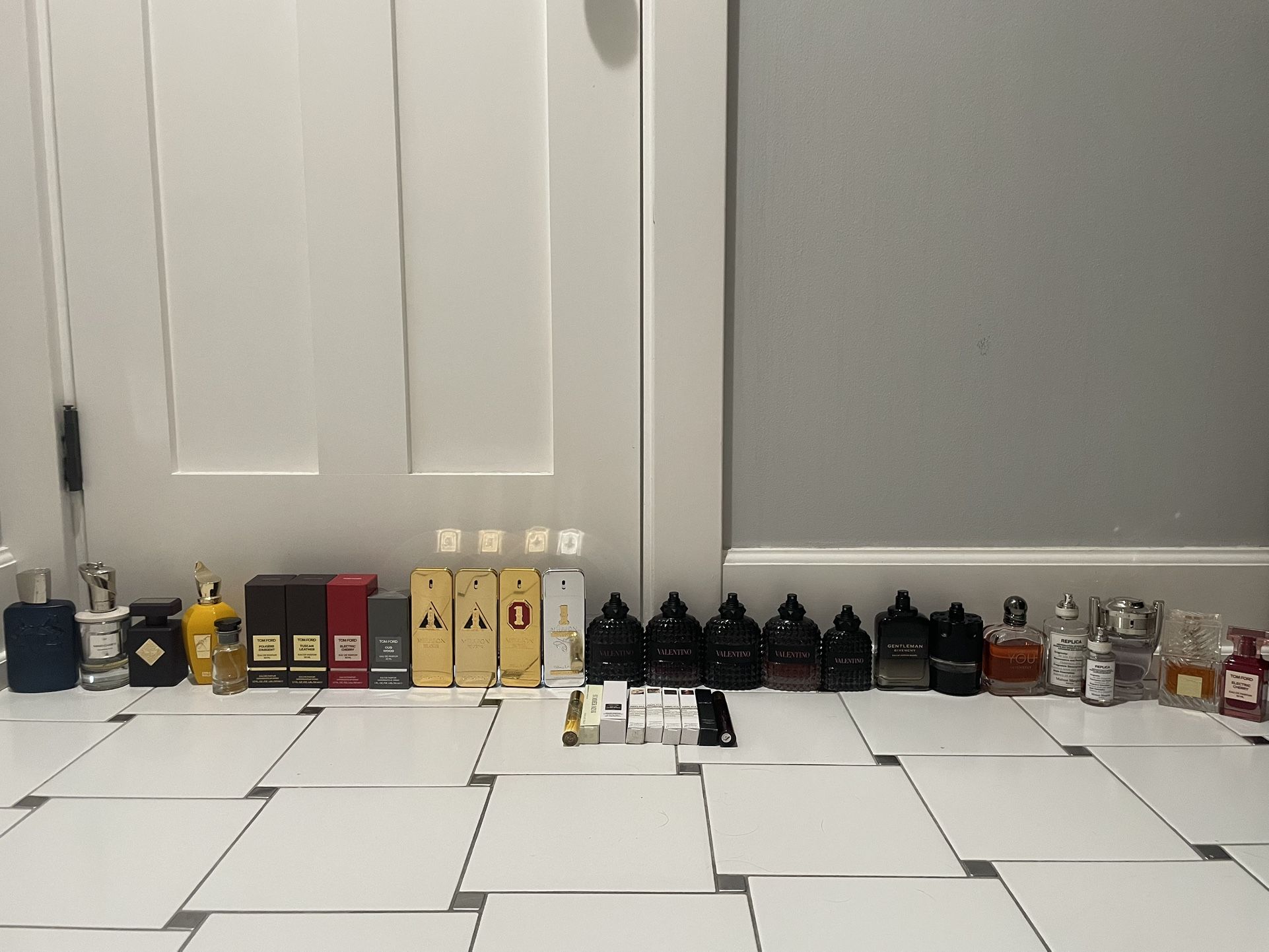 HUGE summer men’s cologne collection log tom ford Parfums de Marley mind games 1 million valentinos Niche And Designer Colognes
