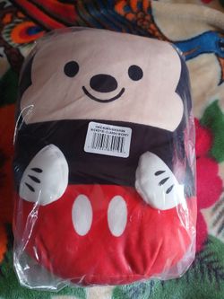 Mickey mouse pillow and throw blanket