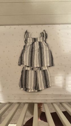 CARTER’S linen blend striped short/tank set