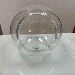 Clear Glass Orb Bowl  7” Decorative Display Bowl