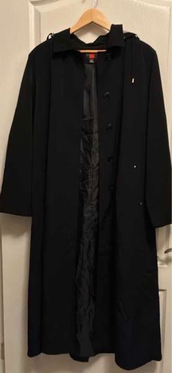 Black Long Coat with Hood and Lining