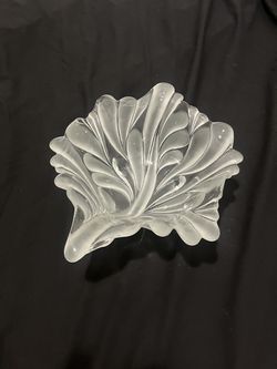 Vintage Mikasa Walther Frosted Glass Bowl - 14” x 6” x 10” - Like New