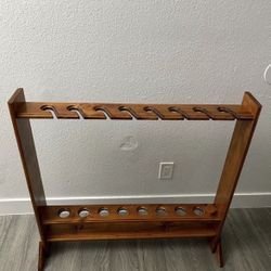 Solid Wood Fishing Rod Rack – Holds 8 Rods – Freestanding