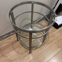 Silver Round 3 Shelf Table 