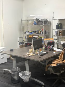 2 Dark Grey rolling desk/table