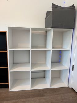 White 9-Cube Storage Shelf Unit
