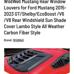 V2 Carbon Fiber Rear Glass Louvers Mustang Gt