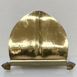 Antique Scandinavian Art Nouveau Brass Desk Letter Or Napkin Holder Accent Decor
